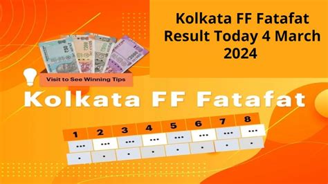 Kolkata FF Fatafat Result Today 5/4/2024 Ghosh Babu Tips April 2024.